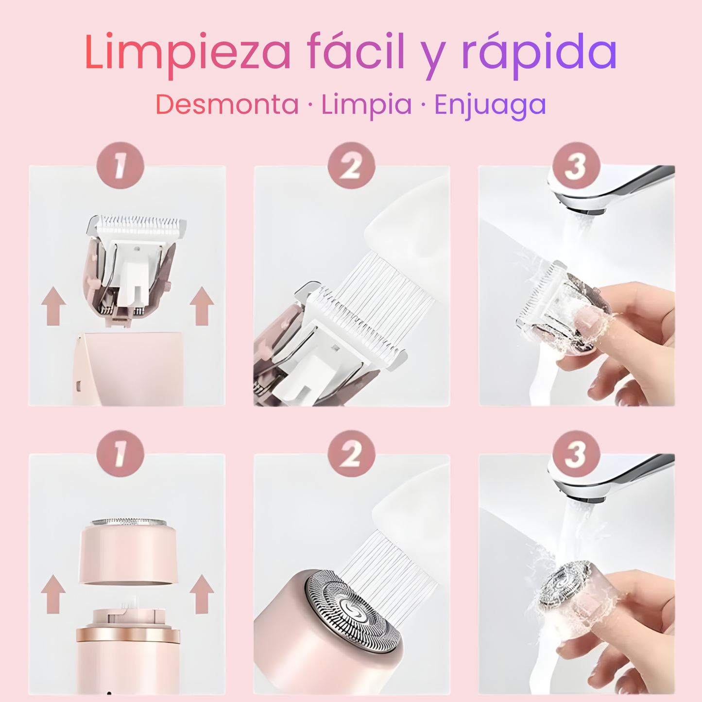 Recortadora eléctrica recargable 2 en 1 vello corporal y facial
