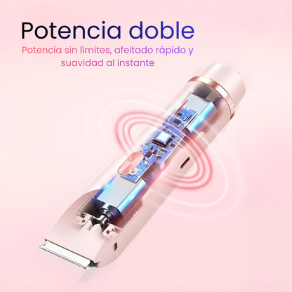 Recortadora eléctrica recargable 2 en 1 vello corporal y facial